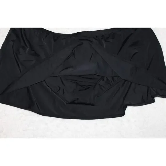 NWT Avenue Swim Skort Skirt Shorts Swim Bottoms Black Women's Plus Size 26W - Picture 5 of 13